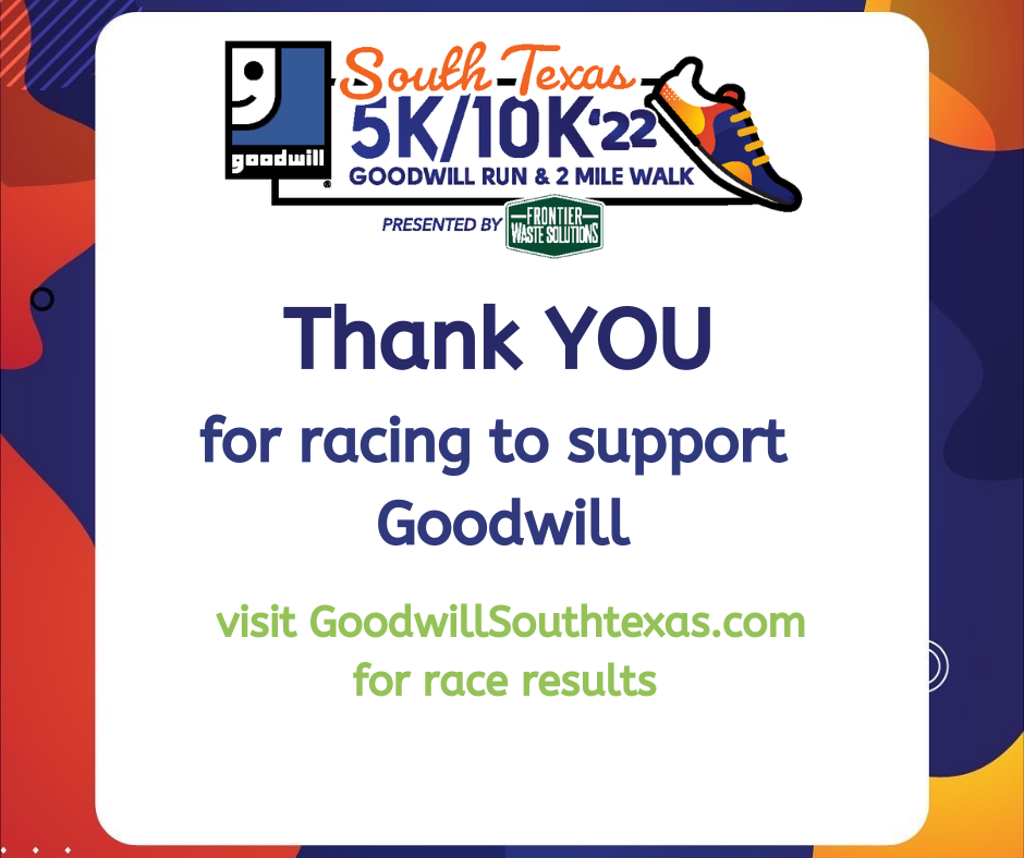thank you for racing to support Goodwill